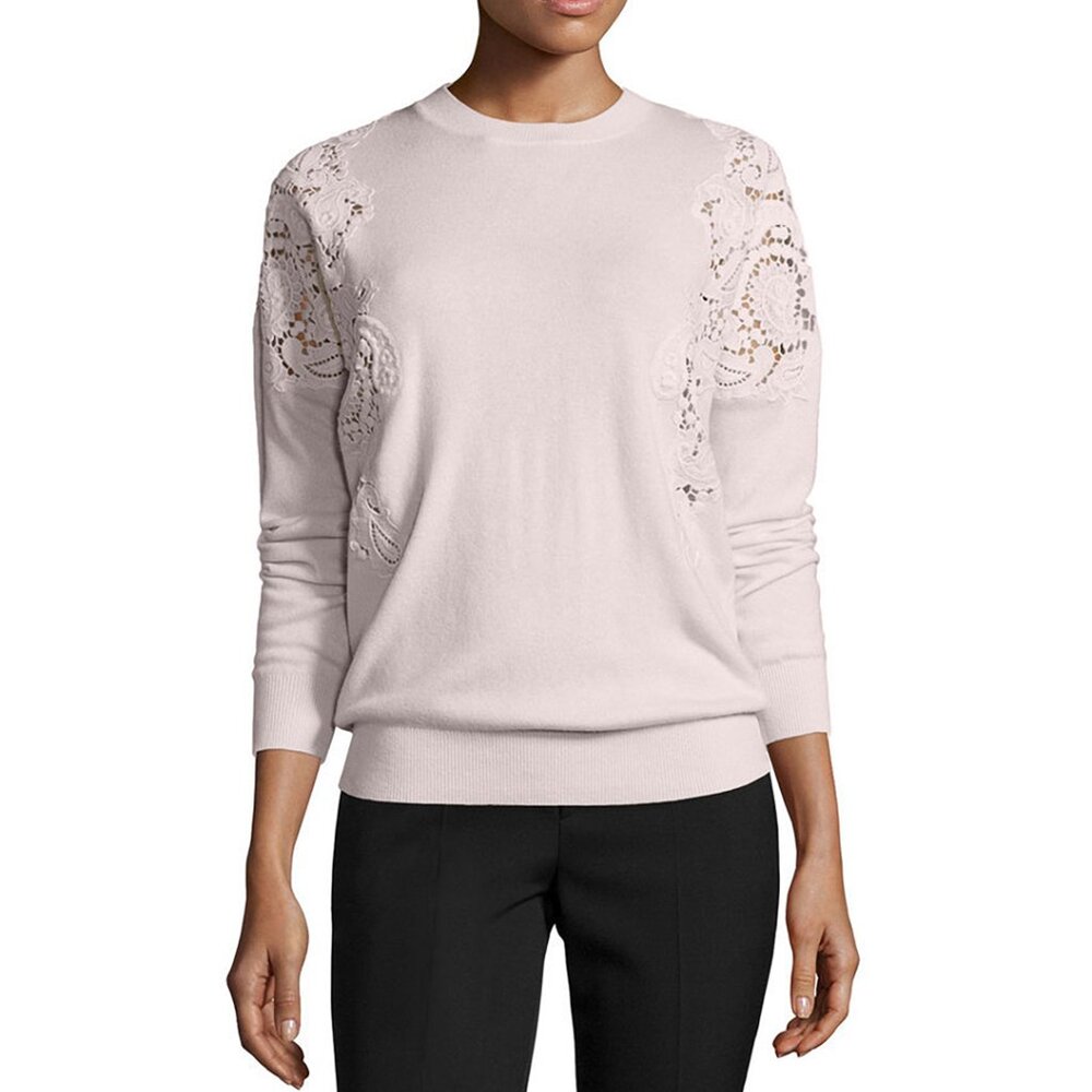 Ted Baker London Tae Lace Gray Merino Wool Sweater